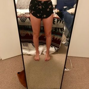 Tie-shorts and Brandy Melville ruched crop top